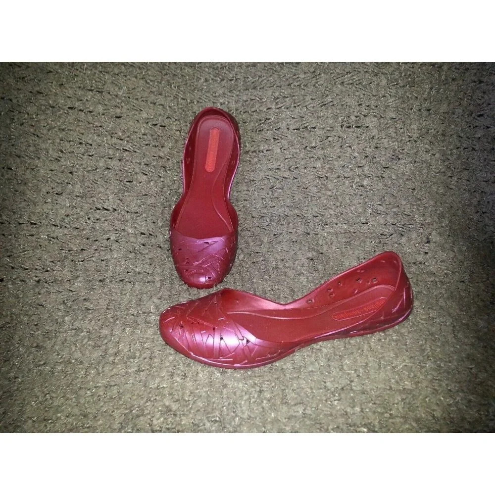 MELISSA + CAMPANA-Red Jelly D'Orsay Type Flats-Size 6 US/37-Excellent